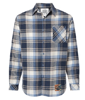 Poseidon Traditional Pocket Flannel - Blue/Ecru