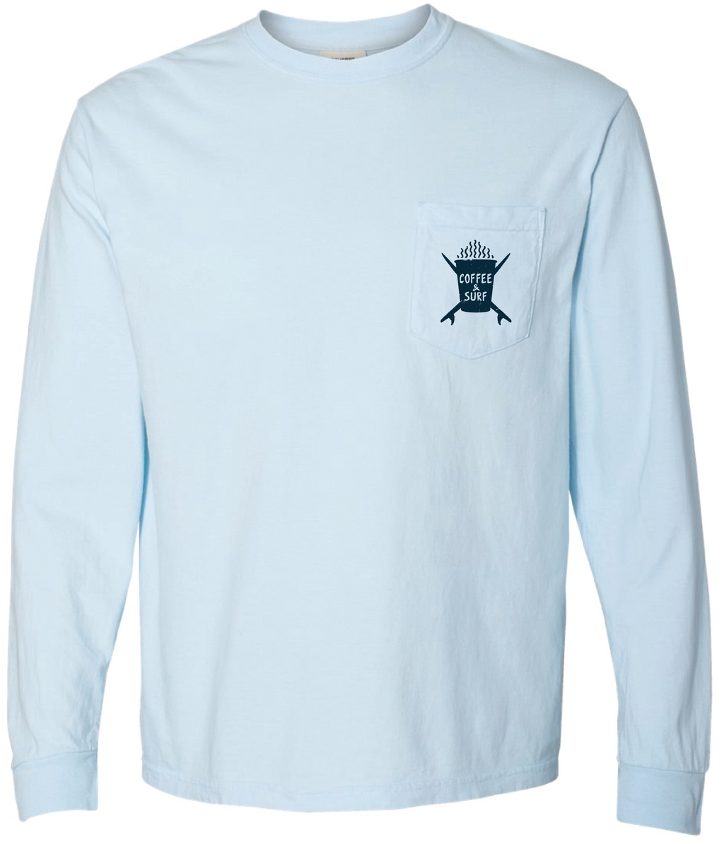 Poseidon Coffee and Surf Long Sleeve - Light Blue