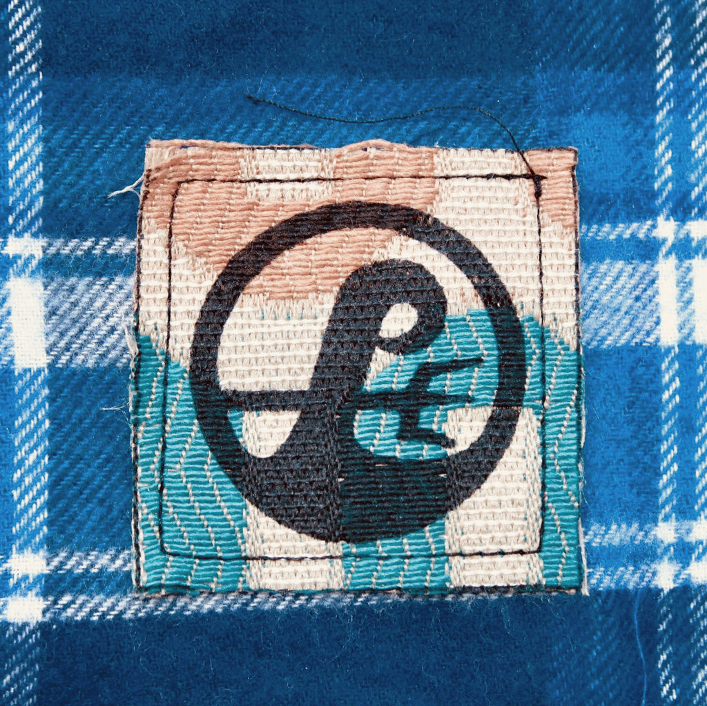 Poseidon Traditional Pocket Flannel - Blue/Ecru